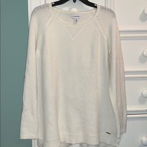 Calvin Klein white sweater; size large